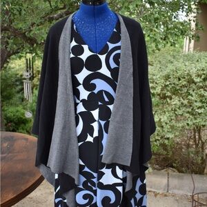 J. McLaughlin Gray and Black Shrug Poncho